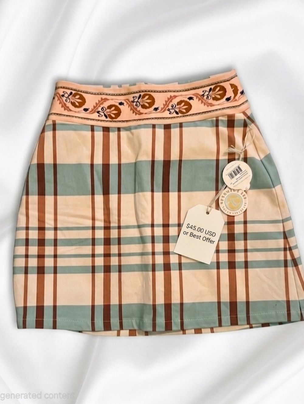 Spartina 449 Matilda Bi-Stretch Skort in Kalalanta Plaid Cream